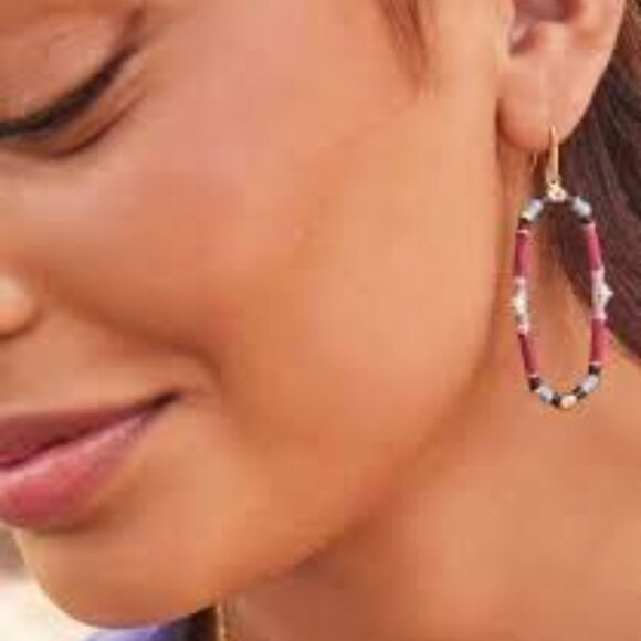 Kendra Scott Essie Mixed Color Open Frame Drop Earrings Orchid Mix NWT! - Picture 2 of 2